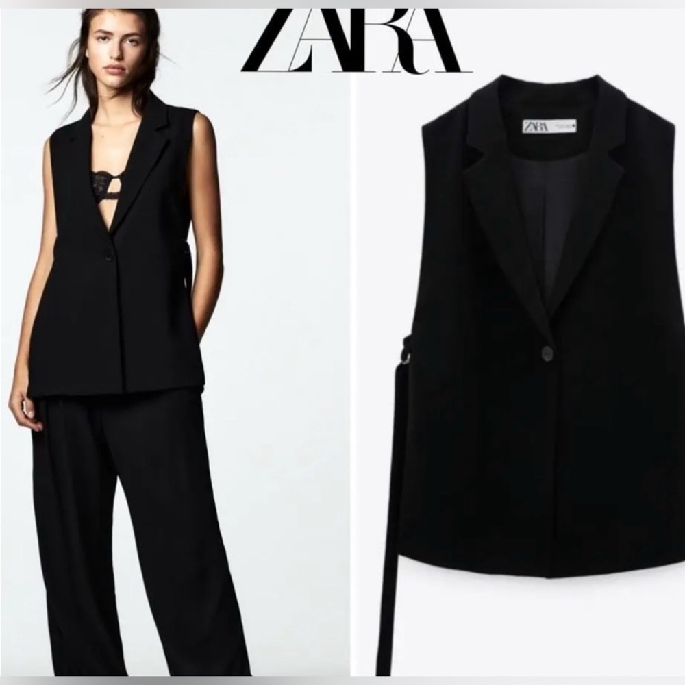 Zara black open blazer